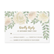 Cartões de RSVP de Casamento Floral Champanhe Rosa