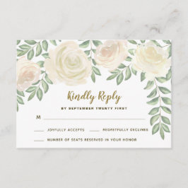 Cartões de RSVP de Casamento Floral Champanhe Rosa