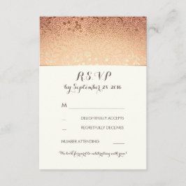 Cartões de RSVP de casamento floral dourado vintag