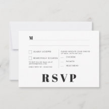 Cartões de RSVP de Casamento Minimalista