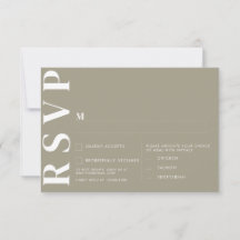 Cartões de RSVP de Casamento Minimalista