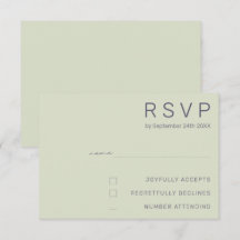 Cartões de RSVP de Casamento Minimalista