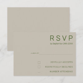 Cartões de RSVP de Casamento Minimalista