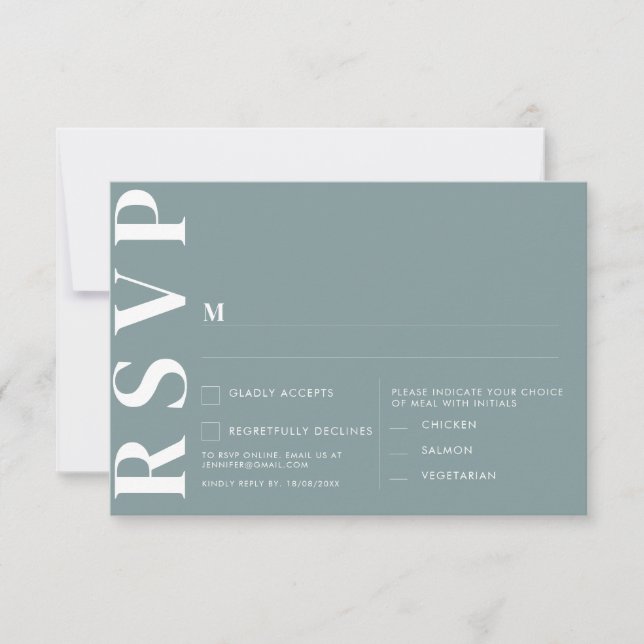 Cartões de RSVP de Casamento Minimalista (Frente)