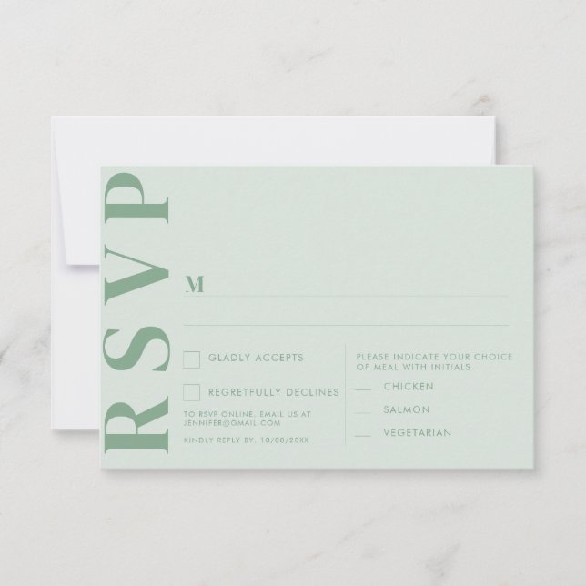 Cartões de RSVP de Casamento Minimalista (Frente)