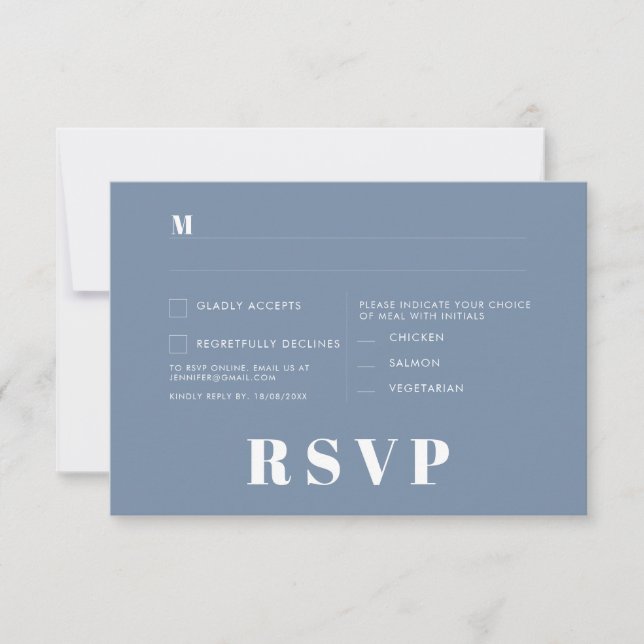 Cartões de RSVP de Casamento Minimalista (Frente)
