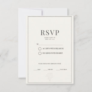 Cartões de RSVP de Casamento Minimalista Moderno P