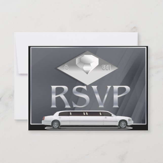 Cartões de RSVP de Casamento Monogramados (Frente)