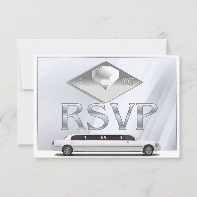 Cartões de RSVP de Casamento Monogramados (Frente)