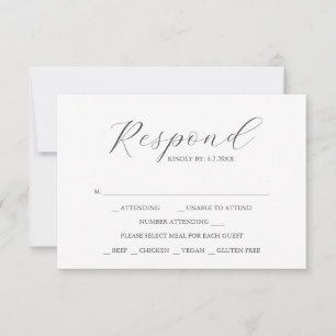 Cartões de RSVP de Casamento Personalizados Simple