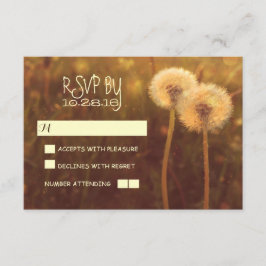 cartões de RSVP de casamento rústico com dentes-de