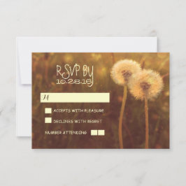 cartões de RSVP de casamento rústico com dentes-de