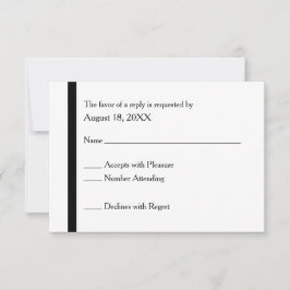 Cartões de RSVP de Casamento Simples Elegantes Pre
