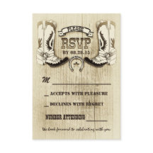 cartões de RSVP de casamento western com sapatos d