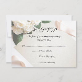 Cartões de RSVP de Flores de Casamento Brancos
