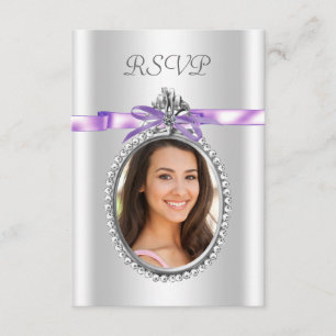 Cartões de RSVP de Fotos Roxo Lavanda