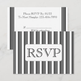Cartões de RSVP de Listra Cinza Personalizados