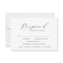 Cartões de RSVP de Monograma com Escolha de Refeiç