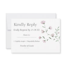 Cartões de RSVP de Noiva Floral Minimalista para C