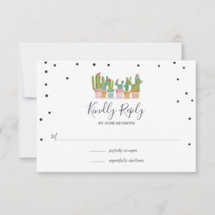 Cartões de RSVP de Noivado Cactus Fiesta Pastel