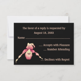 Cartões de RSVP de Orquídea Pink Lady Slipper
