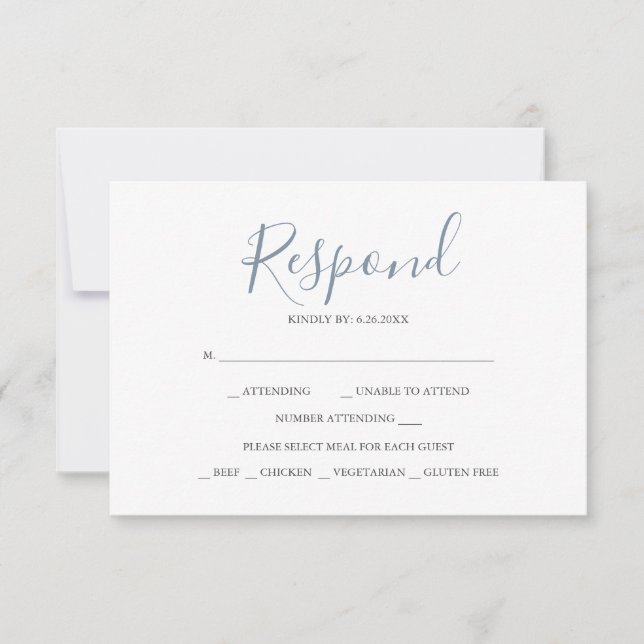 Cartões de RSVP de Resposta Neutra (Frente)
