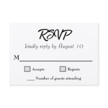 Cartões de RSVP de Script de Casamento Kraft
