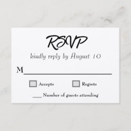 Cartões de RSVP de Script de Casamento Kraft