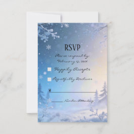 Cartões de RSVP de Sonho de Inverno Suave