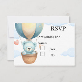 Cartões de RSVP de Urso de Pelúcia para Menino Beb
