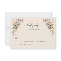Cartões de RSVP Florais Boho Vintage