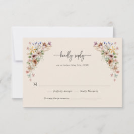 Cartões de RSVP Florais Boho Vintage