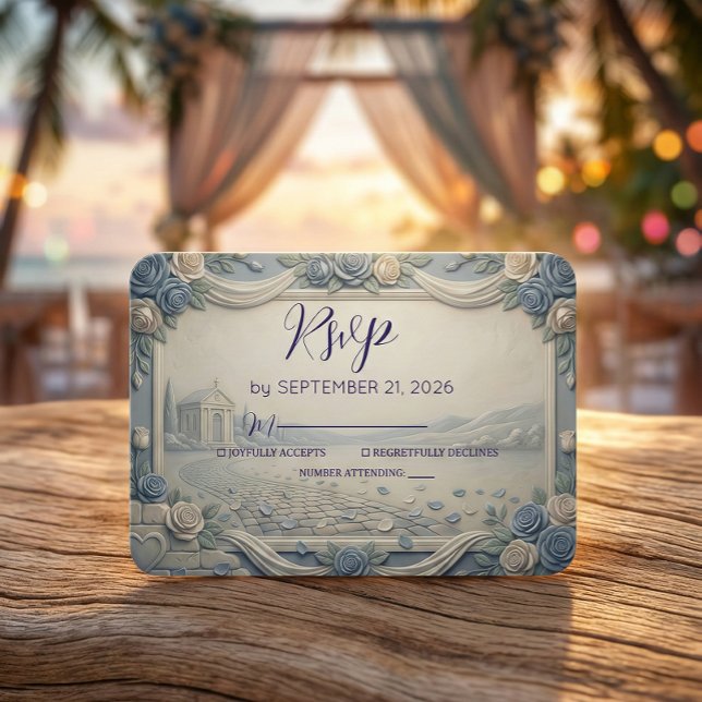 Cartões de RSVP Florais Clássicos Românticos Vinta (Criador carregado)
