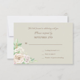 Cartões de RSVP Florais Verde Suave