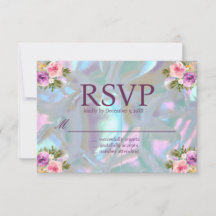 Cartões de RSVP Iridescentes de Madrepérola