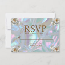 Cartões de RSVP Iridescentes de Madrepérola