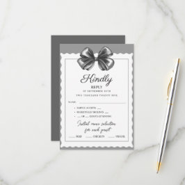 Cartões de RSVP Luxuoso Arco Preto Casamento.