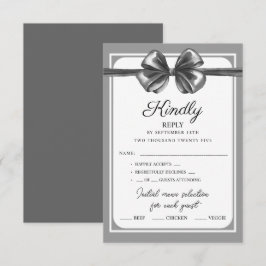 Cartões de RSVP Luxuoso Arco Preto Casamento.