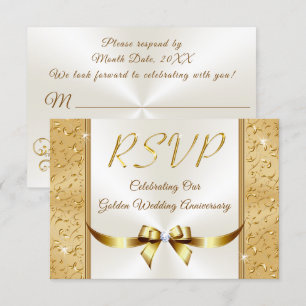 Cartões de RSVP personalizáveis para Bodas de Ouro