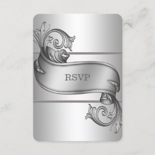 Cartões de RSVP Rolo de Prata