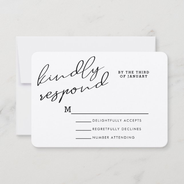 Cartões de RSVP Simples Rústicos em Papel Kraft (Frente)