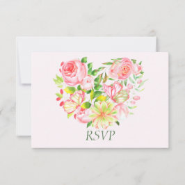 Cartões de RSVP Sweetheart Rosa Pink