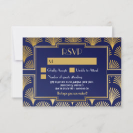 Cartões de RSVP Vintage Gatsby Casamento Anos 20 R