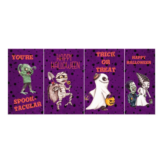 Cartões de Sala de Aula de Halloween para Crianças (Frente)