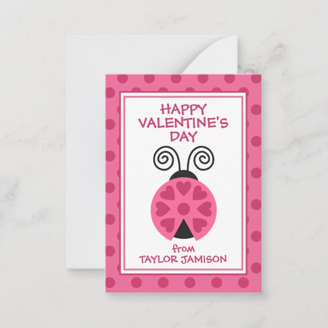 Cartões de sala de Dia de os namorados Ladybug da  (Frente)