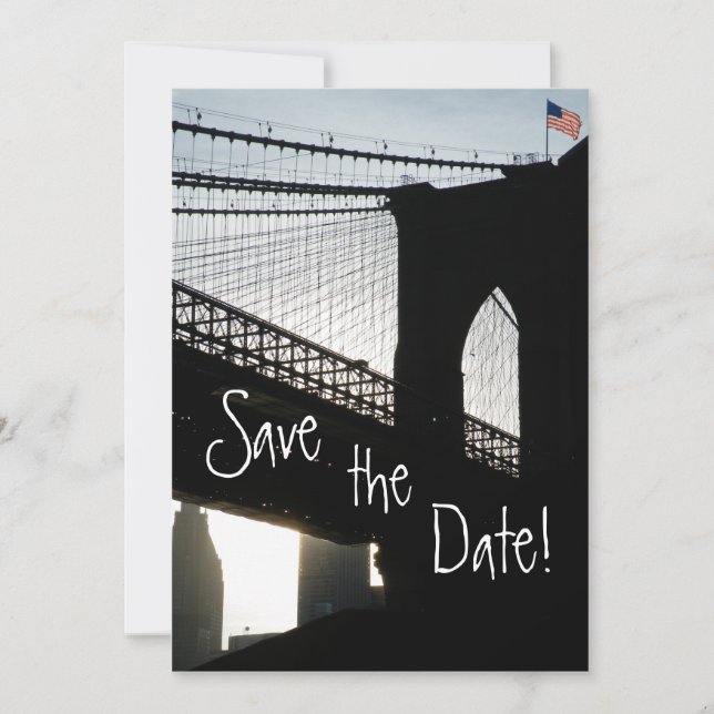 Cartões de Salvar a Data da Ponte de Brooklyn (Frente)