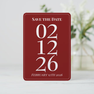 Cartões de Salvar a Data do Casamento Vermelho Rom