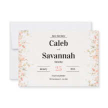 Cartões de Salvar a Data Pétala de Pêssego