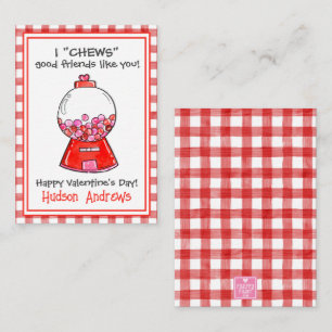 Cartões de São Valentim de Gingham Vermelho em Aqu