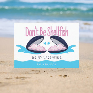 Cartões de São Valentim de Ostras de Mariscos para